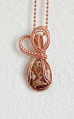 oval leopard jasper pendant 24